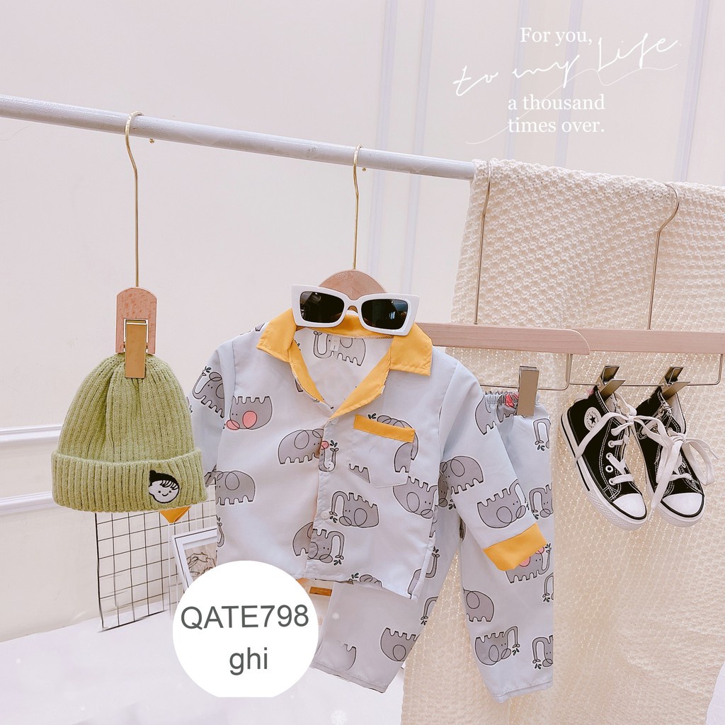 Đồ bộ cho bé pijama dài tay AM798 - đồ bộ bé trai và đồ bộ bé gái cộc tay xinh xắn AM935