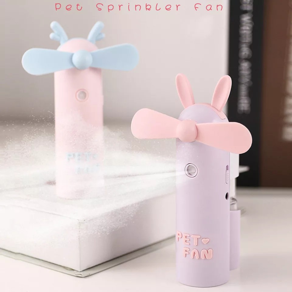 Quạt Cầm Tay Mini Có Tích Hợp Phun Sương Cực Mát