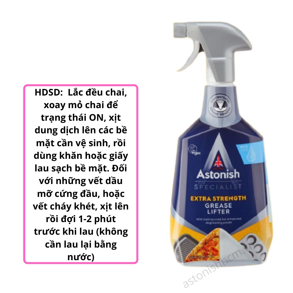 Bình xịt tẩy dầu mỡ cháy khét Astonish C6750 - 750 ml