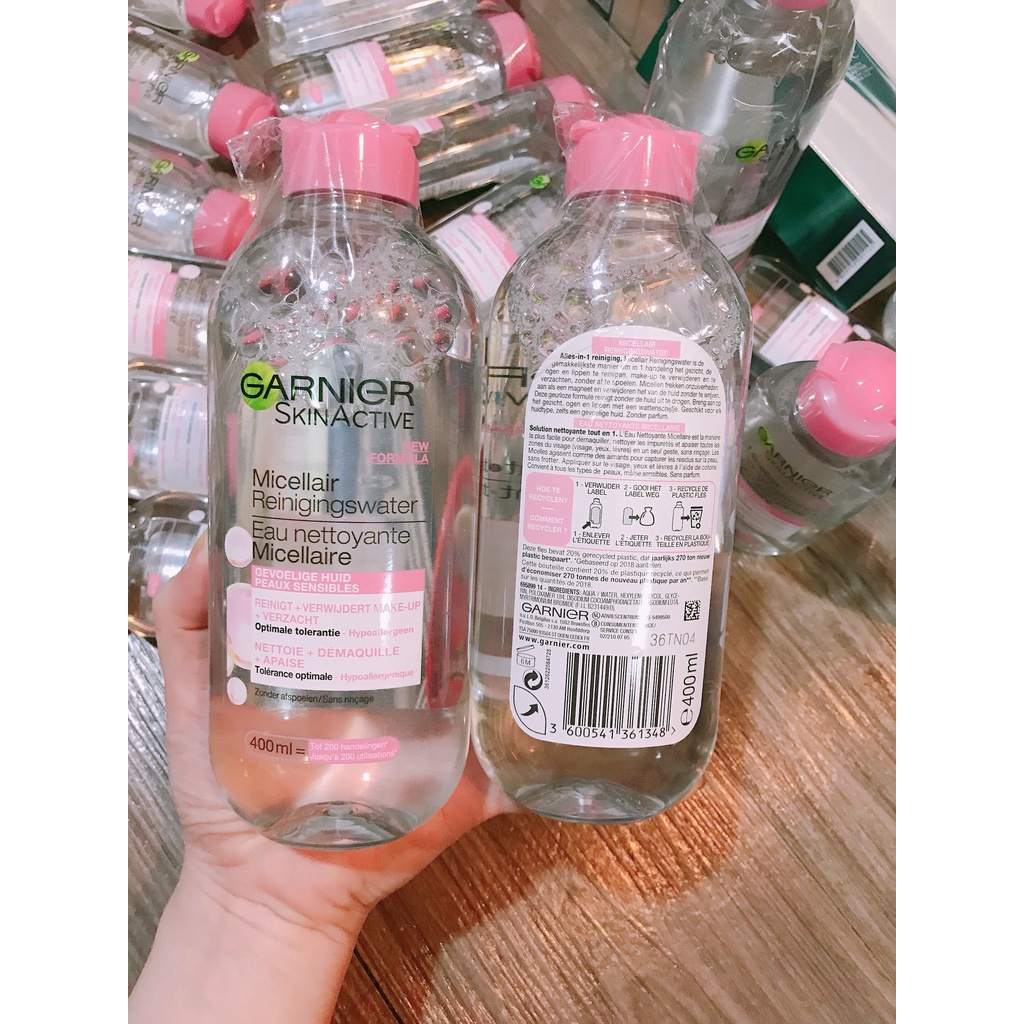 Nước tẩy trang Garnier Micellar Cleansing Water - HỒNG