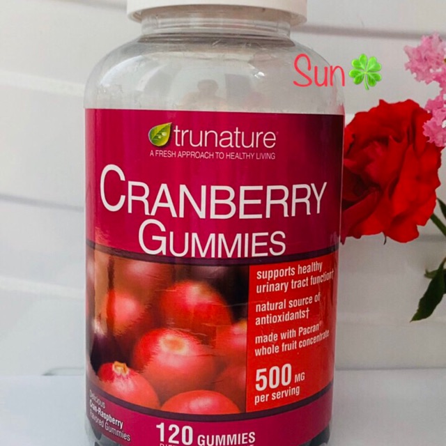 Cranberry Gummies Chống viêm Đường Tiết Niệu -Chống Oxi Hoá và Tốt Cho Thận -Dạng kẹo Dẻo 120 viên Chuẩn Mỹ