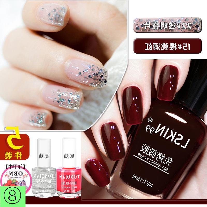 Sơn Móng Tay Màu Đỏ Rượu Vang Không Lộ Viền Lâu Trôi Không Thấm Nước Không Phai Màu Làm Trắng