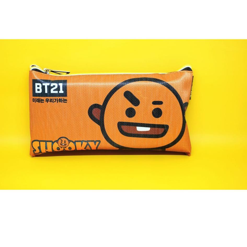 Bóp Viết Vải Canvas In Hình Bt21 Tata Cooky Chimmy Shooky Mank Koya 6.6