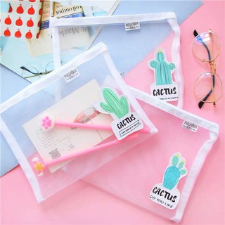 Túi lưới đựng tài liệu xương rồng size A5/A4