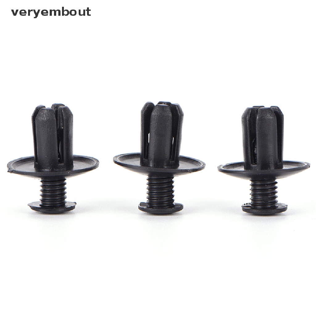 FENDER Set 50 Đinh Tán Nhựa 8mm Màu Đen Chuyên Dụng Cho Xe Hơi