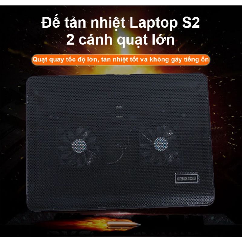 Đế tản nhiệt dành cho laptop S2 2 cánh