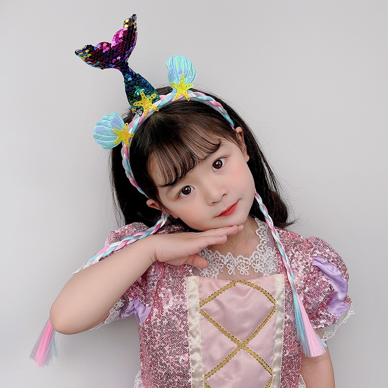 Băng Đô Nàng Tiên Cá Trẻ Em | Băng Đô Tóc Giả Hình Sừng Kì Lân Cho Bé | Kẹp TóC HìNh NgựA Pony Dễ Thương Cho Bé GáI