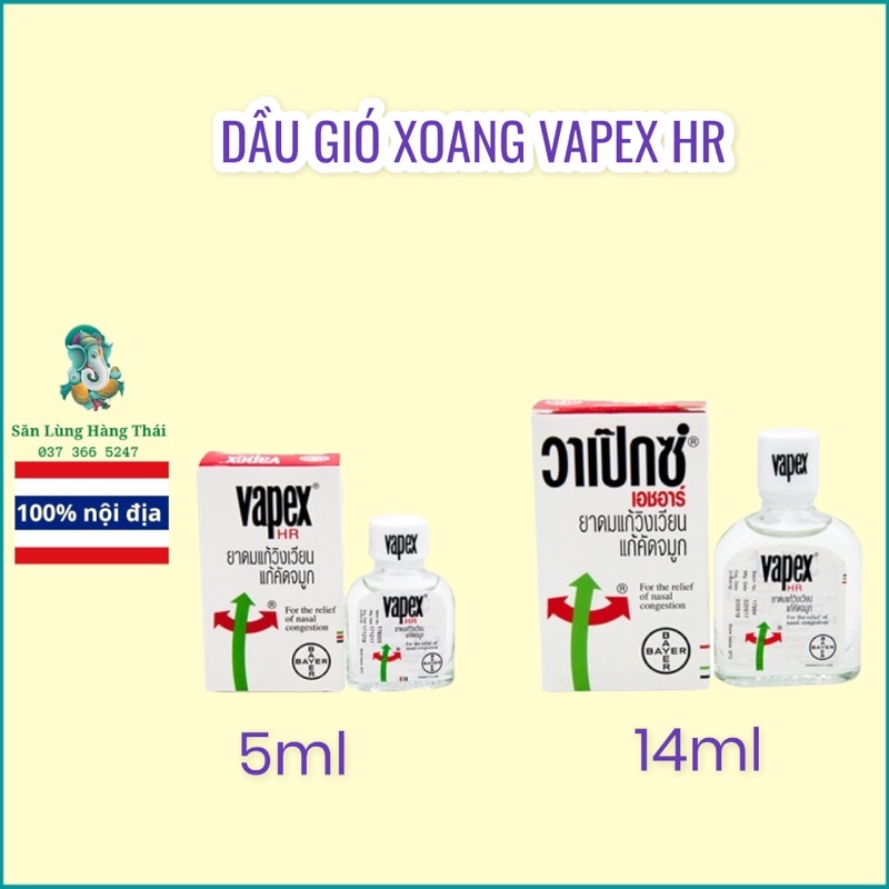 Dầu Thông Mũi, Giảm Nghẹt Mũi, Xoang Hành Vapex HR Bayer Thái Lan