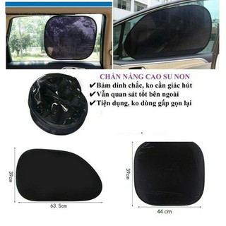 Bộ 4 tấm chắn nắng ô tô cửa trước và sau cao su non