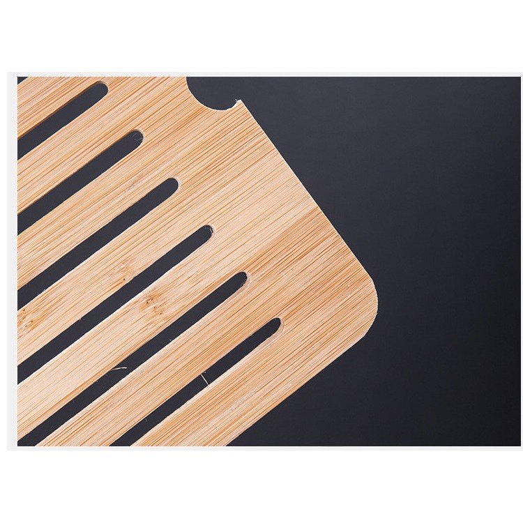 Khay Trà Tre 43cm x 26.5cm - Siêu To - Bàn Trà Gỗ Tre - Khay Trà Đạo Có Khay Đựng Nước Tiện Lợi Cao Cấp - Gỗ Dày Và Thơm