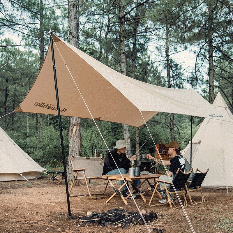 Cây chống tăng bạt che nắng mưa trụ nhôm cao cấp loại xịn không móc màu nâu Campoutvn A416