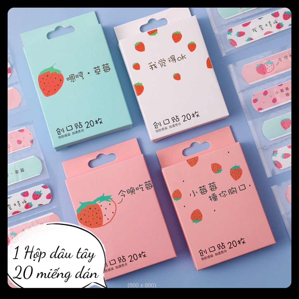 Set 20 băng gâu cá nhân che mụn bảo vệ vết thương chống nước kiểu hoạt hình siêu dễ thương giá rẻ