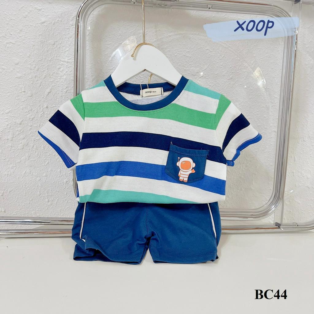 Bộ cộc tay cotton rip - Bộ cộc tay XOOP  phi hành gia  quần lé cho bé  BC44