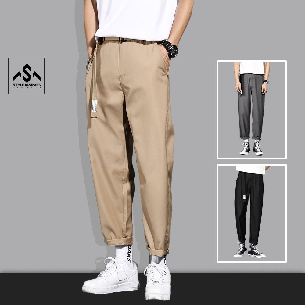 Quần baggy kaki nam basic STYLE MARVEN ống suông lưng cài thanh lịch - QUAN SM006C3