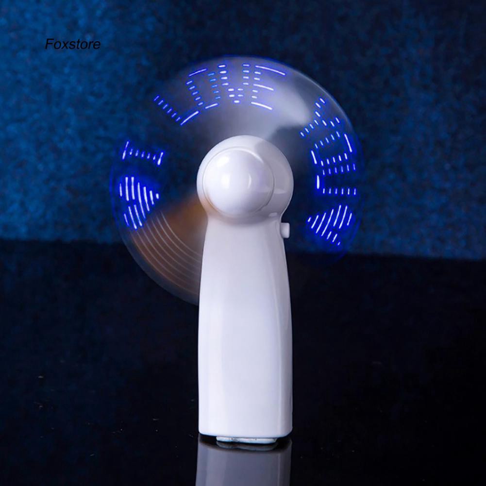 Quạt Điện Mini Cầm Tay Có Đèn Led Phát Sáng Lãng Mạn