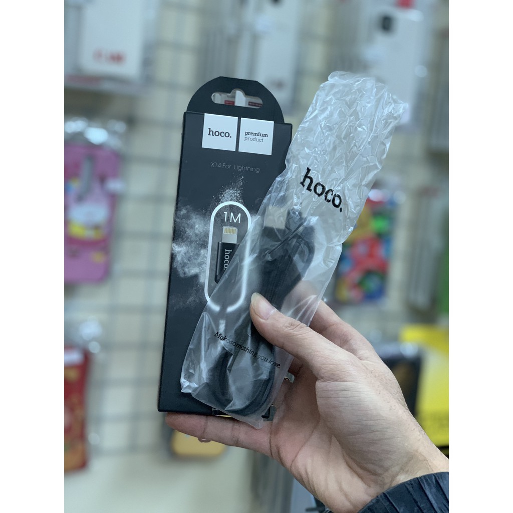 DÂY CÁP SẠC Iphone Dây Dù Hoco x14 DÀI 1M - Hỗ Trợ Sạc Nhanh, Chống Đứt - Bảo Hành CHÍNH HÃNG không thời hạn