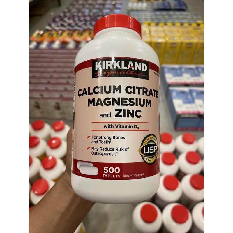 Calcium Citrate Magnesium ZinC and D3 500 viên hãng Kirkland Mỹ