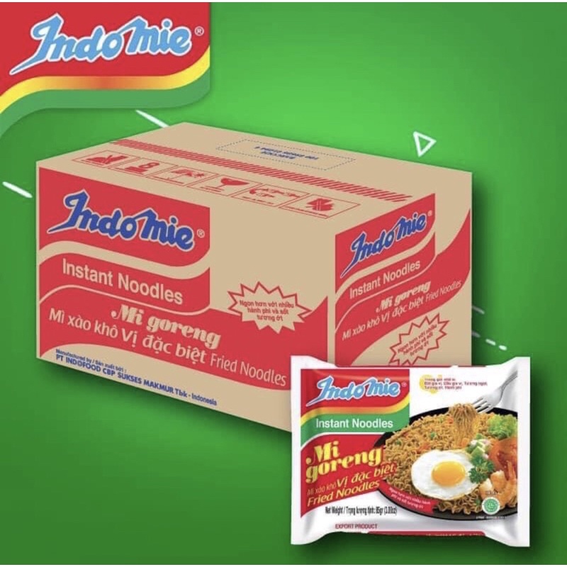 Thùng mì trộn l gà Hàn Quốc nhập khẩu Indonesia - có 4 vị giao gẫu nhiên vị, thùng 40gói x 87gr