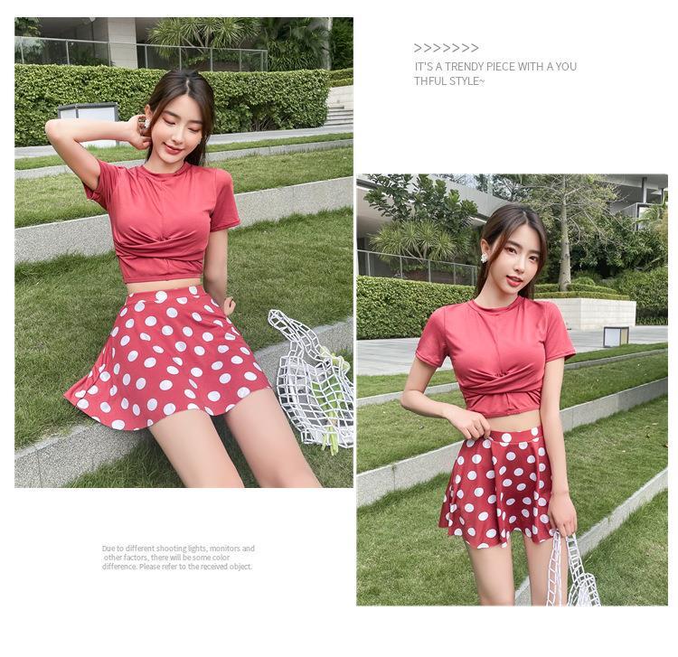 Swimsuit Dress Style Split Two Piece Conservative Small Breasts Set StudentinsSkin Slim Girl Spa Swimwear | BigBuy360 - bigbuy360.vn