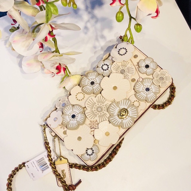 🆘RẺ VÔ ĐỊCH🆘Túi Coach hoa trà mini trắng