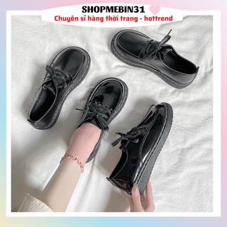 Giày Boot nữ Oxford cổ ngắn buộc dây da bóng và da mờ (HÀNG CÓ SẴN) OX84