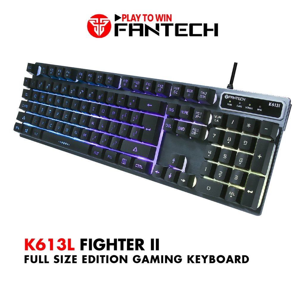 Bàn phím máy tính Gaming FANTECH K613L FIGHTER II 19 Phím Anti Ghosting LED 3 chế độ - Hàng phân phối chính hãng - Bảo h