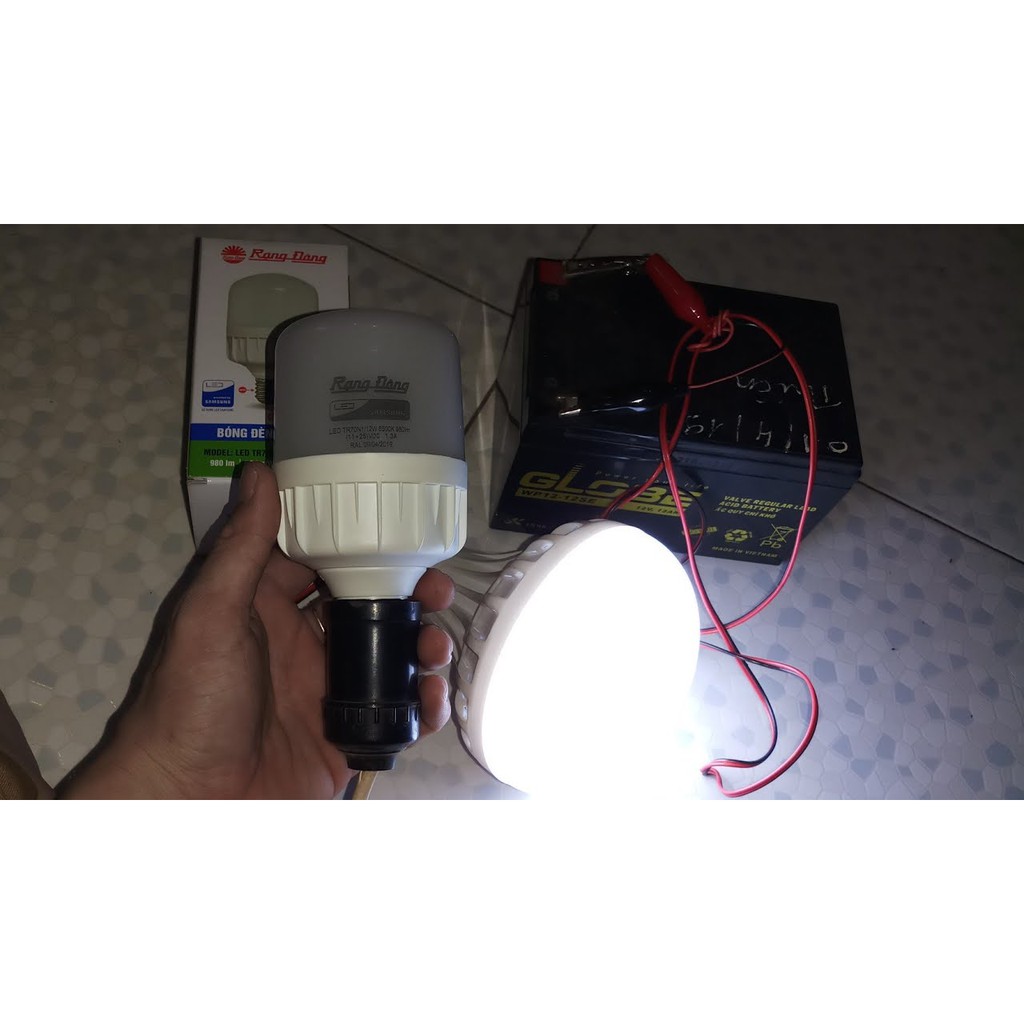 Bóng đèn LED kẹp bình ắc quy 12V - 24V DC 7W / 9W /12W Rạng Đông (Chính hãng)