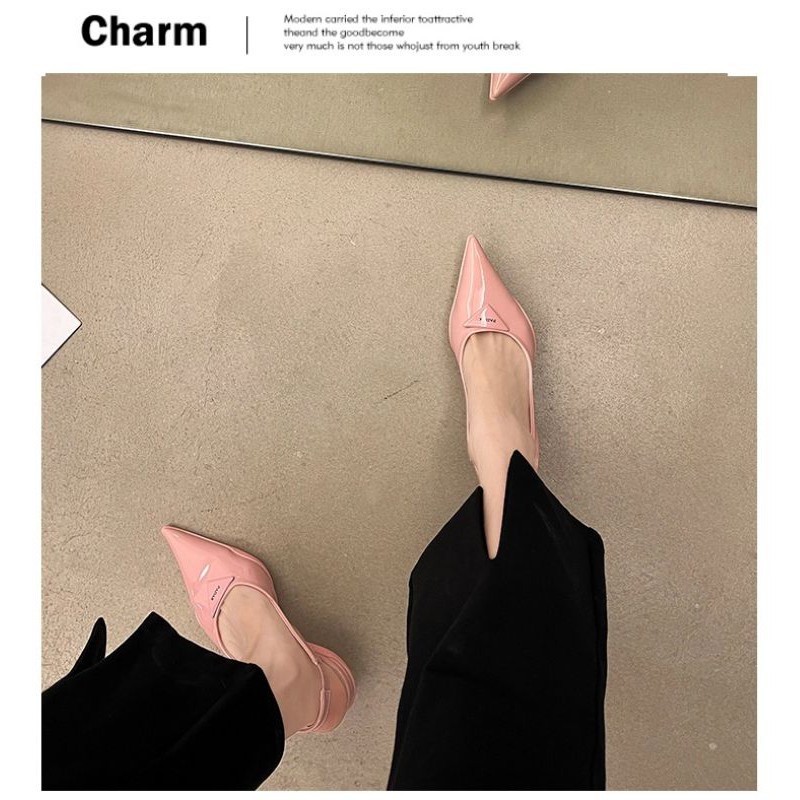 GIÀY MŨI NHỌN HỞ GÓT 4P SIÊU SANG