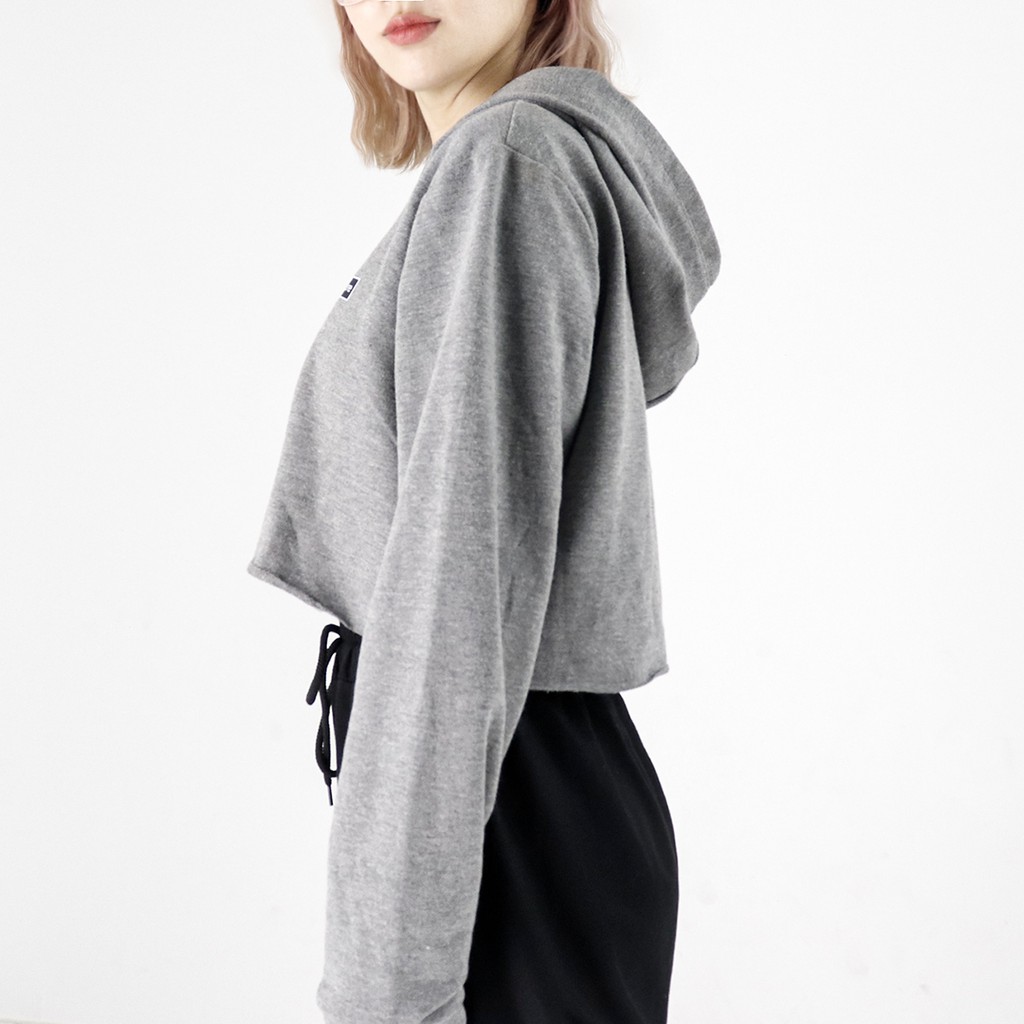 Áo croptop nữ kiểu dáng hoodie tay dài có mũ thời trang Miix MC001