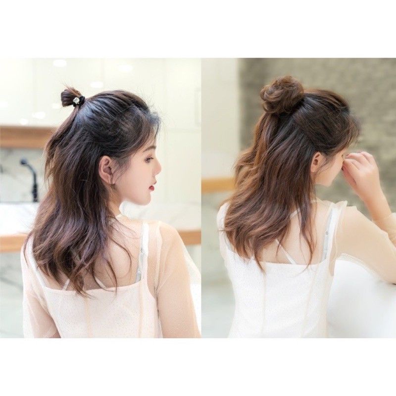 Ngoạm búi mini tóc giả