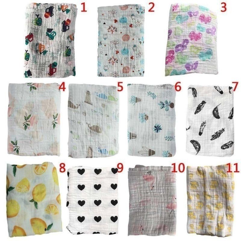 Khăn quấn em bé chất liệu cotton họa tiết dễ thương