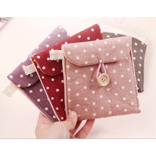 Combo túi đựng tiện ích chấm bi kèm gói chun buộc tóc