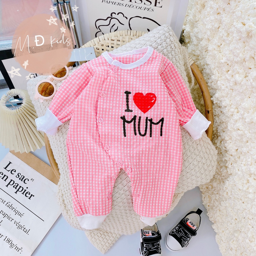 Bộ quần áo body cúc lệch cho bé sơ sinh- HÀNG XỊN