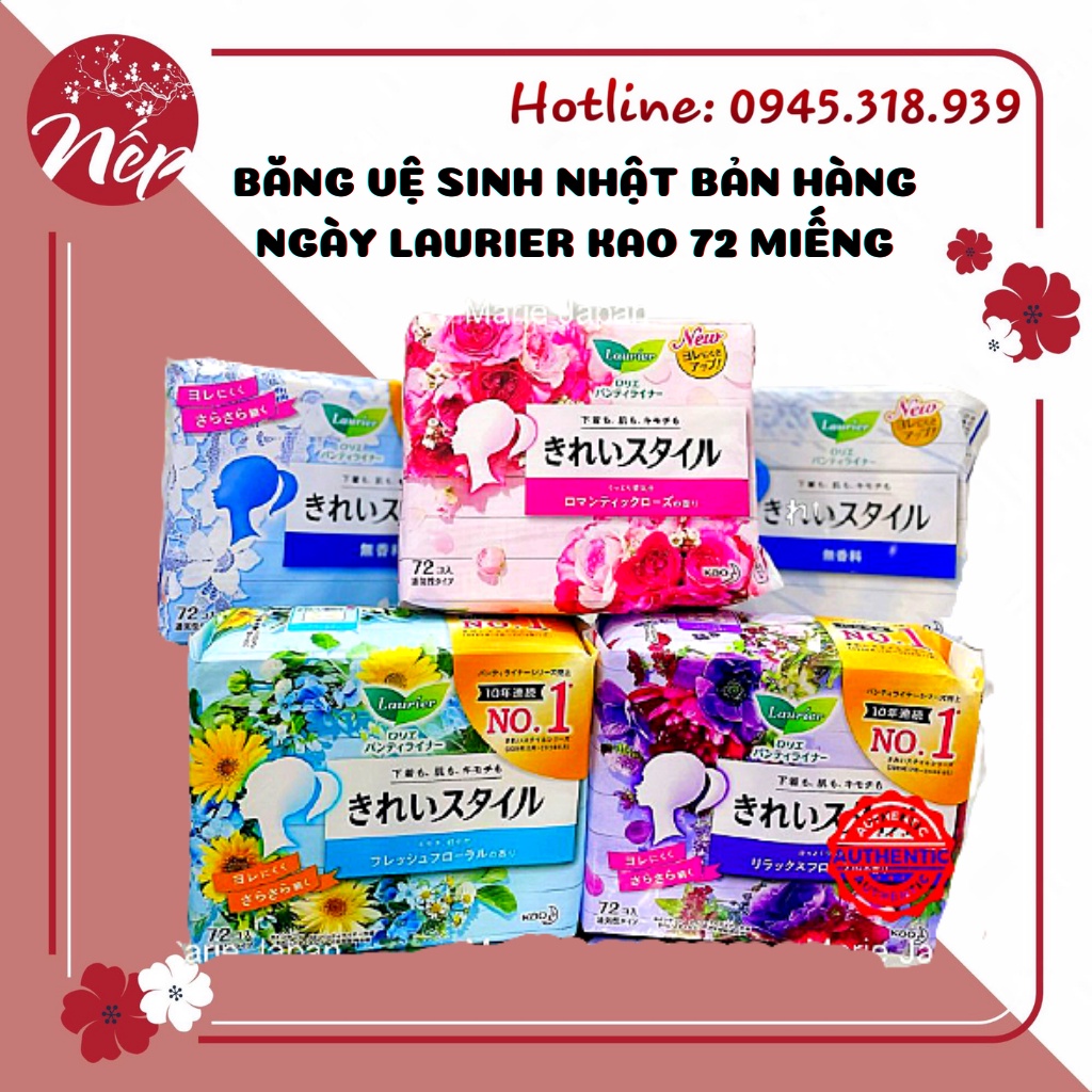 [MẪU MỚI] BĂNG VỆ SINH NHẬT BẢN HÀNG NGÀY LAURIER KAO 72 MIẾNG