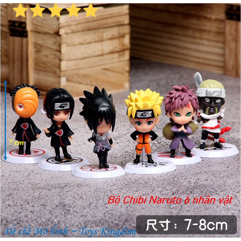 Bộ 6 nhân vật Chibi mô hình Naruto cao 7cm Set 6 con [Giảm thêm 5% đơn 200k Mã LUCKY]