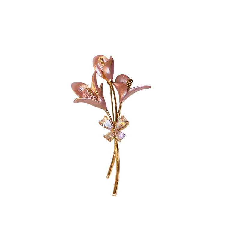 Ghim Cài Áo Hình Hoa Hồng Đính Đá Thời Trang