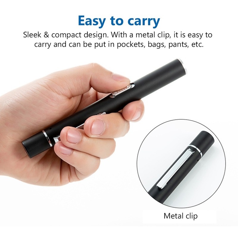 Đèn Pin LED Y Tế Mini Bằng Thép Không Gỉ Sạc USB