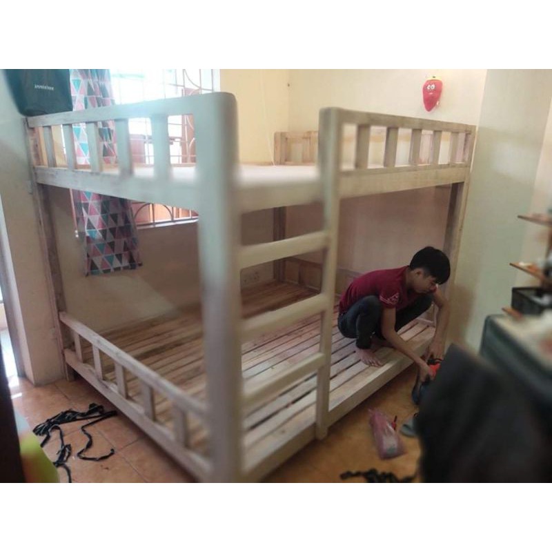 Giường tầng gỗ mộc giường đôi cao thấp trẻ em người lớn chung cư, cân hộ nhỏ