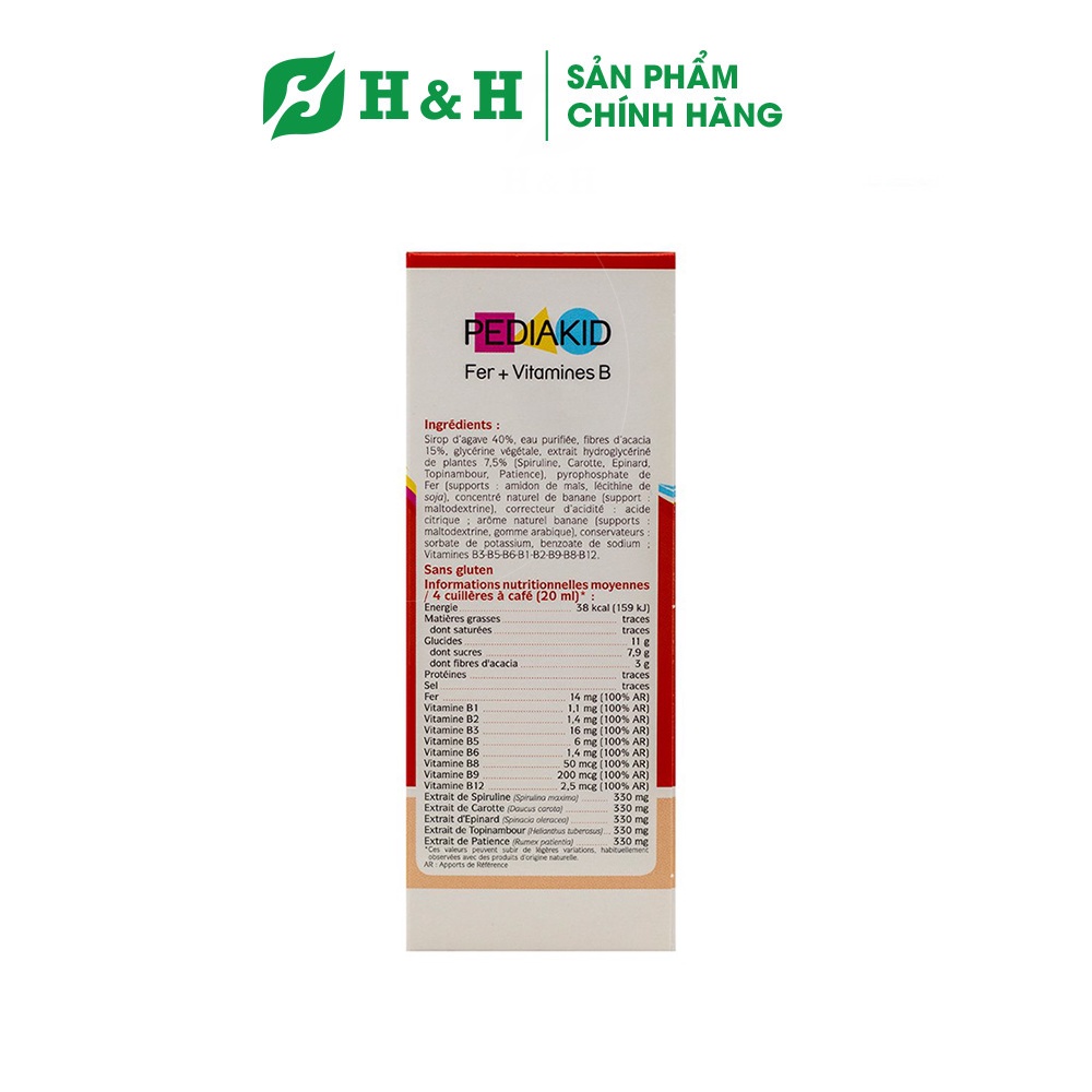 PEDIAKID FER +VITAMIN B bổ sung sắt và các vitamin nhóm B cho trẻ em