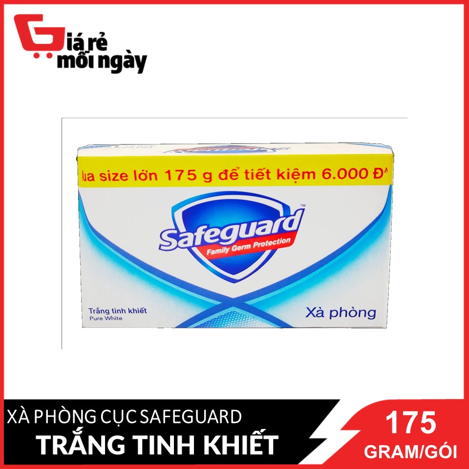 Xà Bông Cục Siêu To SafeGuard Trắng Tinh Khiết 175g