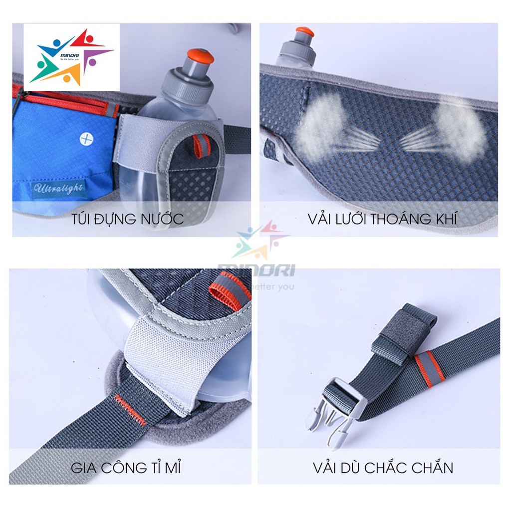 Đai Chạy Bộ Túi Đeo Hông  Đựng Điện Thoại Thể Thao Aonijie E882 Ngăn Rộng TẶNG Kèm 2 Bình Nước