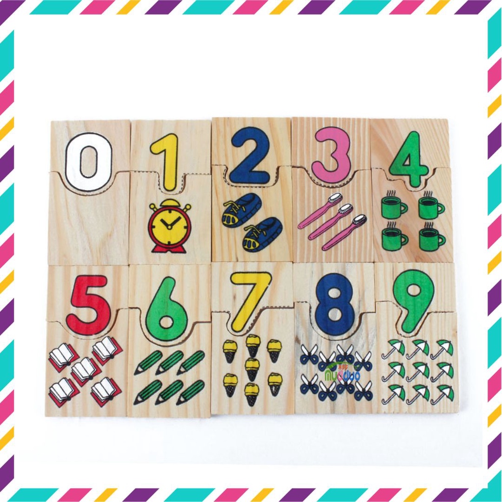 Đồ chơi gỗ, đồ chơi thông minh ghép hình số học đếm bằng gỗ cho bé