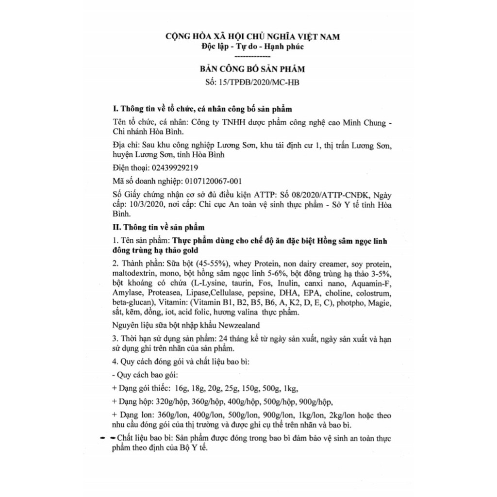 (Chính Hãng)_Sữa Bột Hồng Sâm Ngọc Linh, Đông Trùng Hạ Thảo Gold - 400gr/hộp | Thế Giới Skin Care