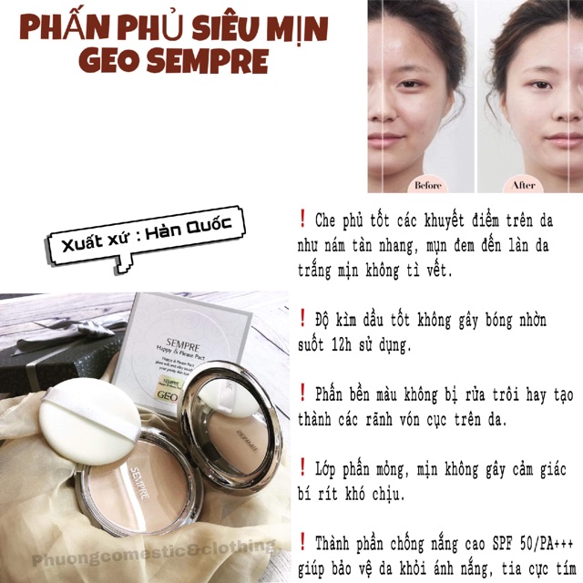 Phấn phủ siêu mịn Geo Sempre