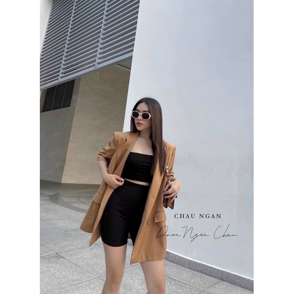 SET ÁO CROP 2S QUẦN LỬNG ÁO VEST NÂU 🍩🍩🍩