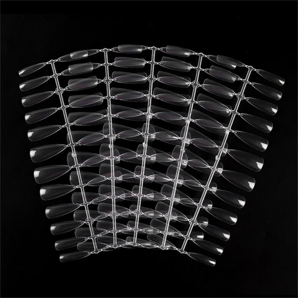 Bộ 120 Móng Tay Giả Bằng Acrylic Trong Suốt Màu Sắc Tự Nhiên