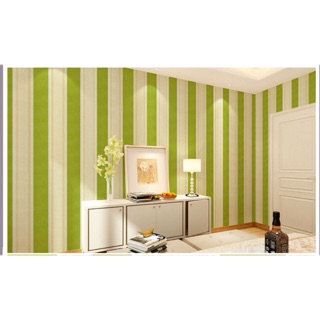 1m Giấy dán tường sọc xanh lá- khổ rộng 45cm keo sẵn