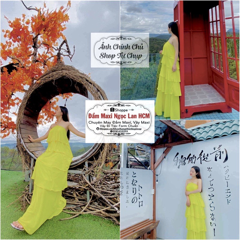 [VIDEO] Đầm maxi đi biển tầng yếm xích 8 Màu có video và ảnh thật