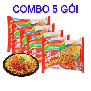 Combo 5 gói mì xào khô vị sườn indomie mi pedas 80g