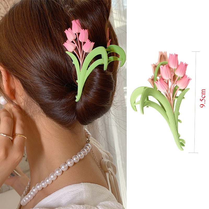 Kẹp tóc kim loại HAIMEIKANG họa tiết hoa cúc phong cách Hàn Quốc